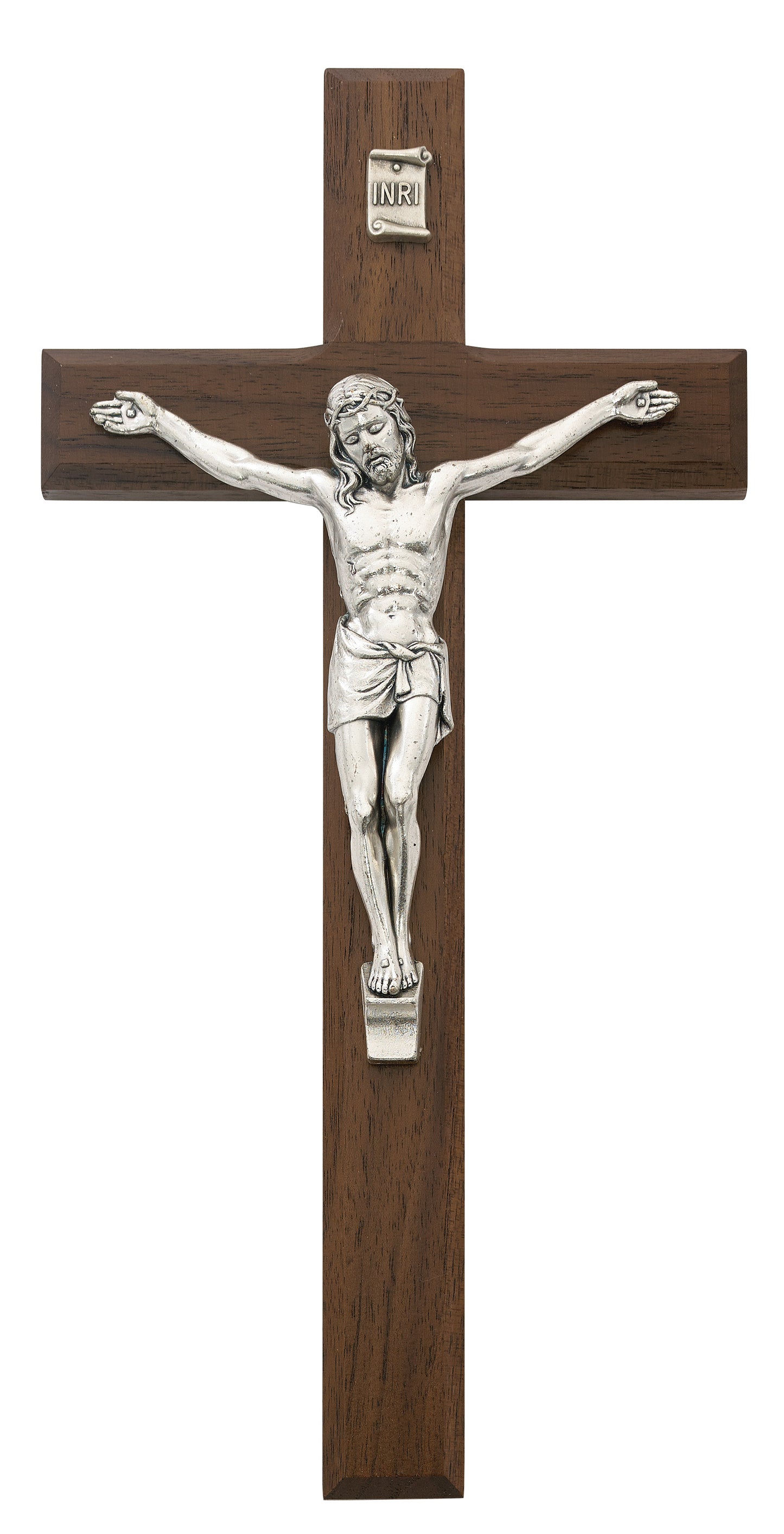 10 In Walnut Stain Crucifix - Made in USA (79-71)