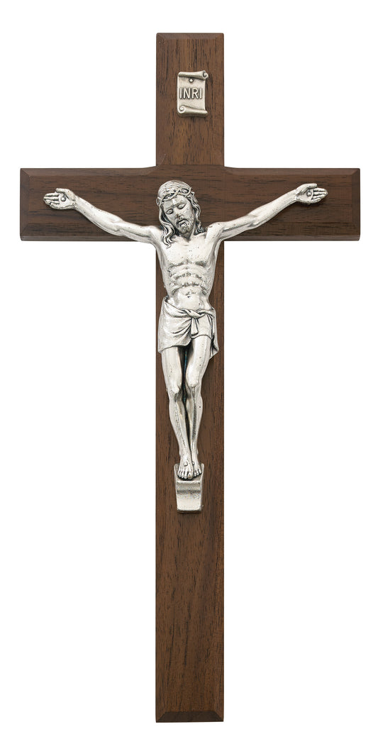 10 In Walnut Stain Crucifix - Made in USA (79-71)