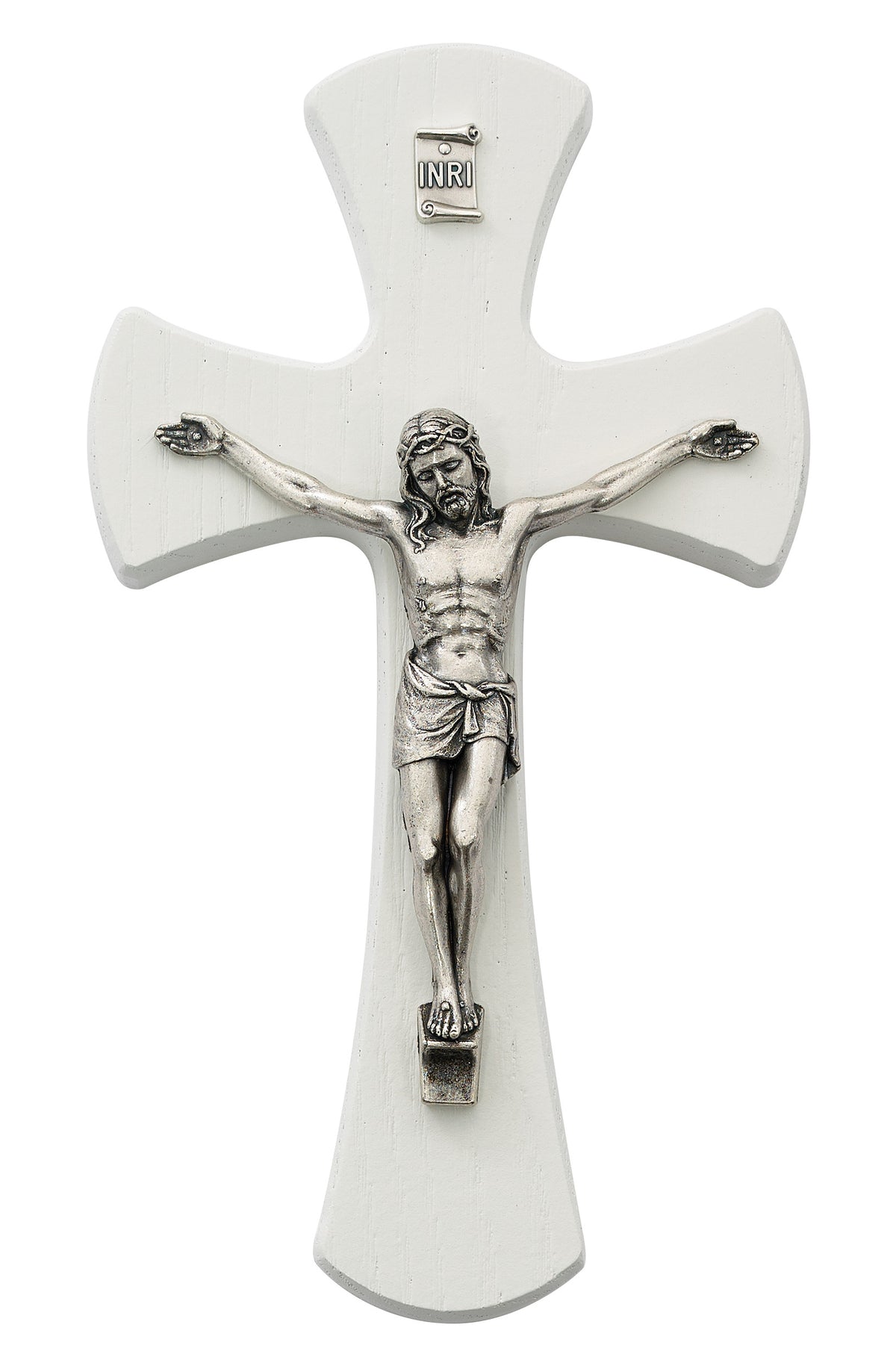 7in White Wall Crucifix
