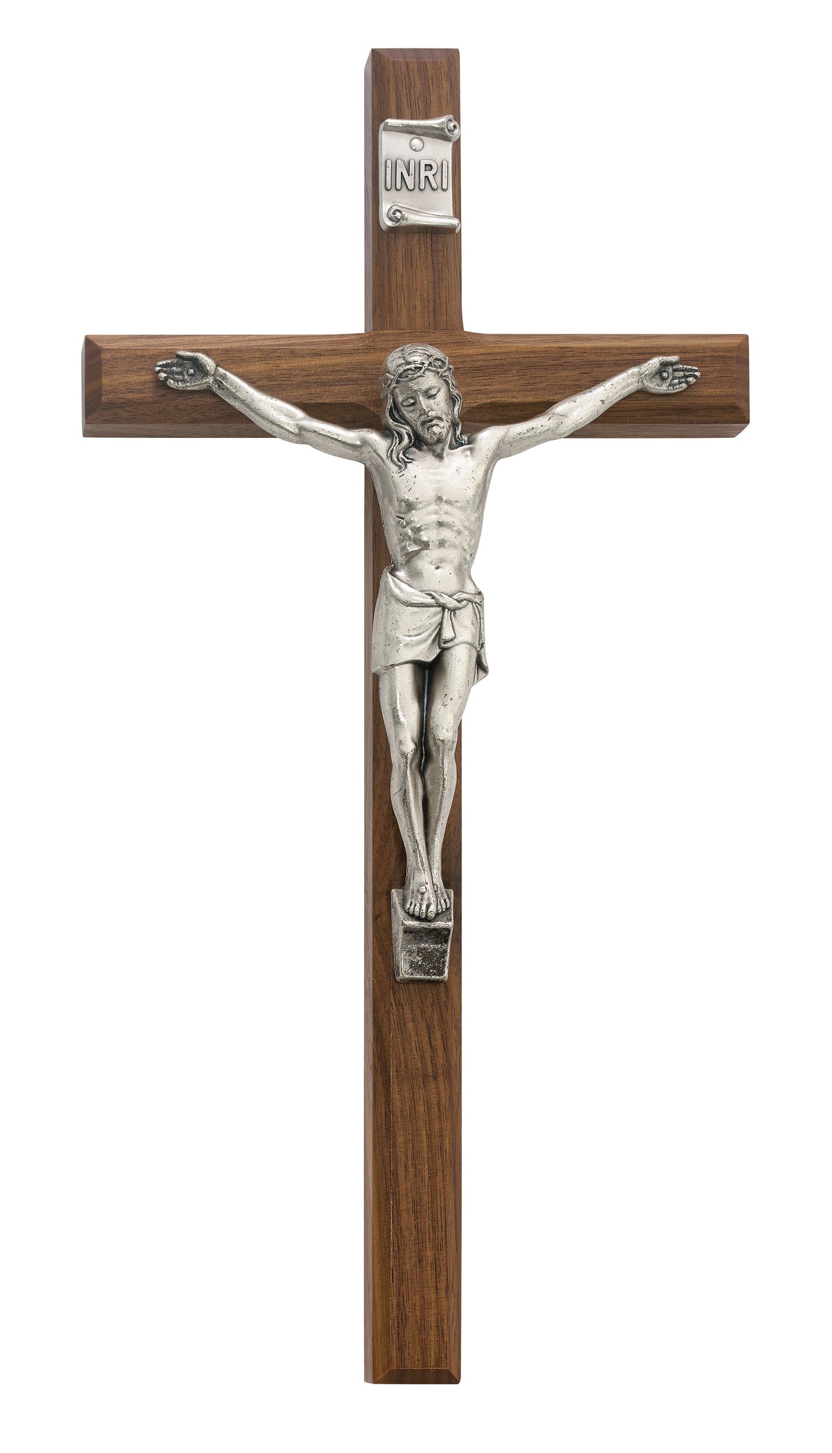 12 In Walnut Stain Crucifix - Made in USA (80-06)