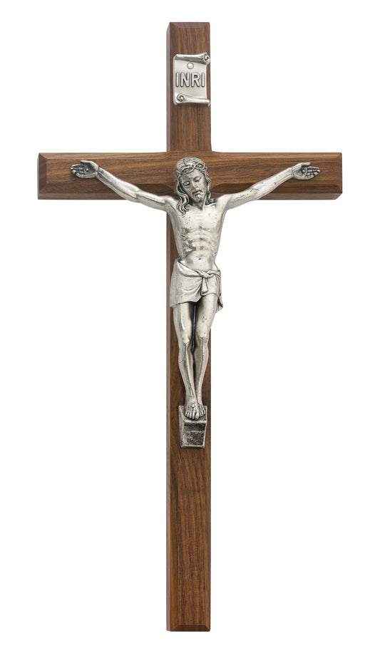 12 In Walnut Stain Crucifix - Made in USA (80-06)