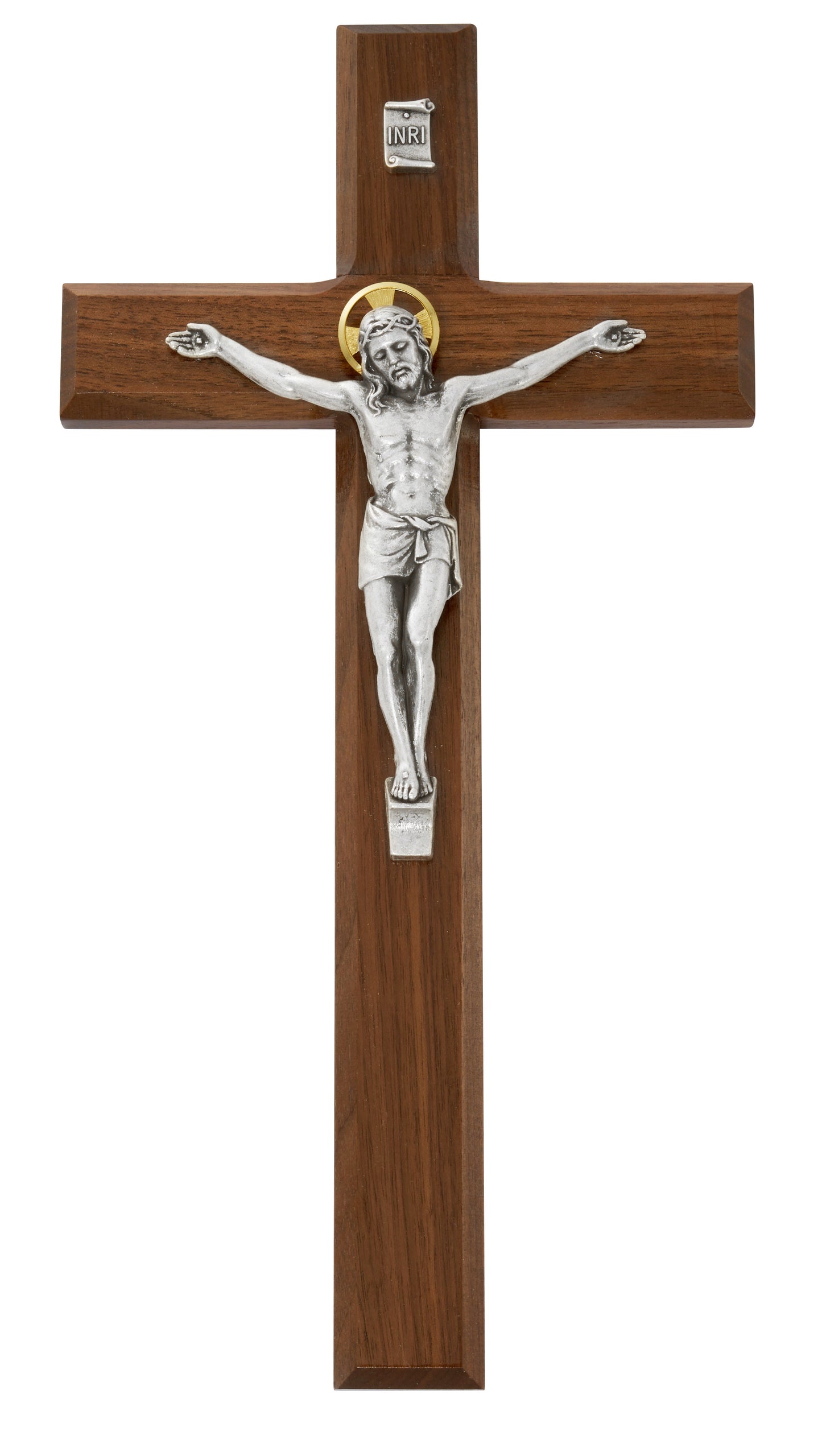 12 In Walnut Stain Crucifix - Made in USA (80-154)