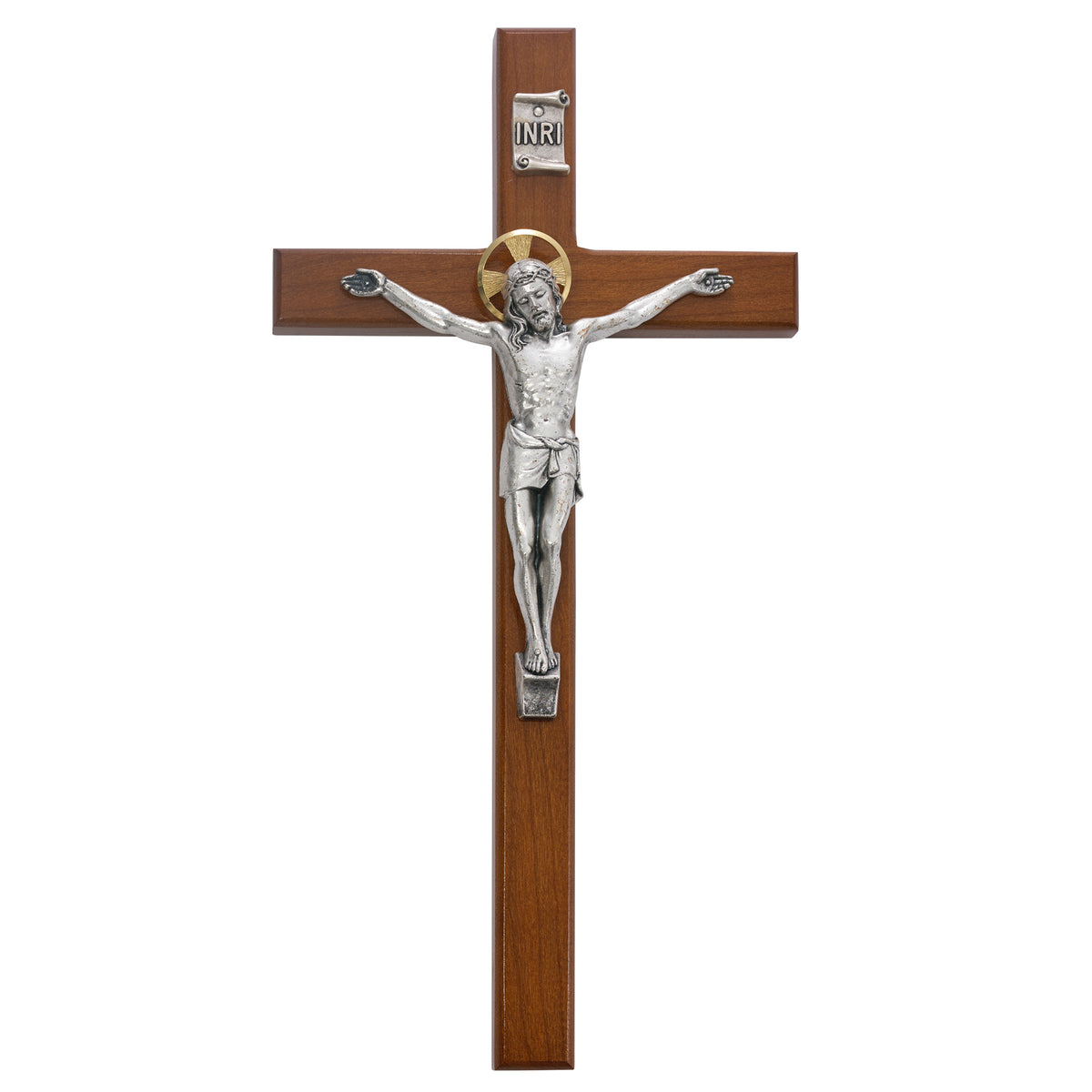 10 In Cherry Stain Crucifix - Made in USA (80-162)
