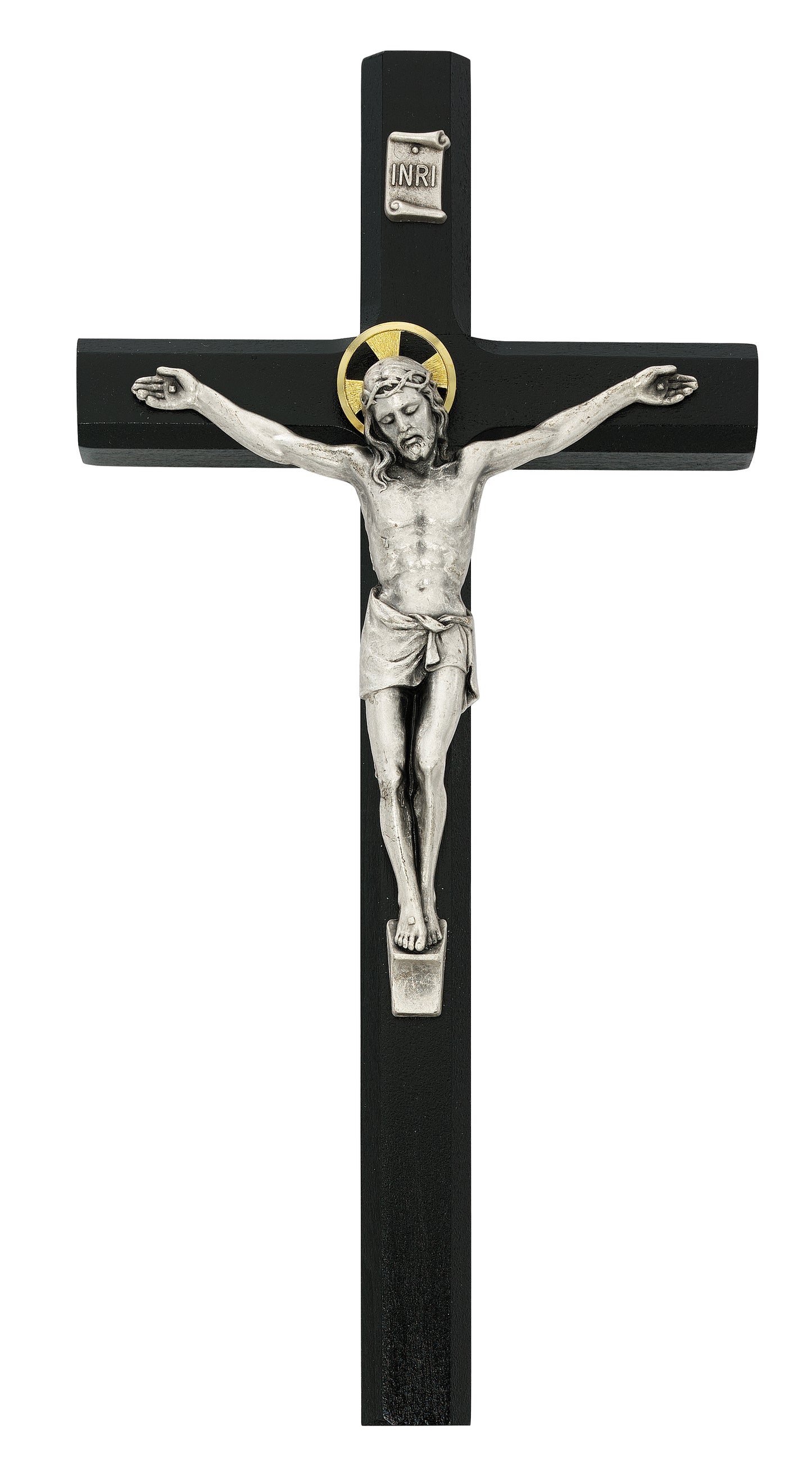 10 In Black Painted Crucifix - Made in USA