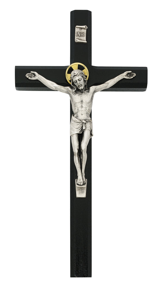10 In Black Painted Crucifix - Made in USA