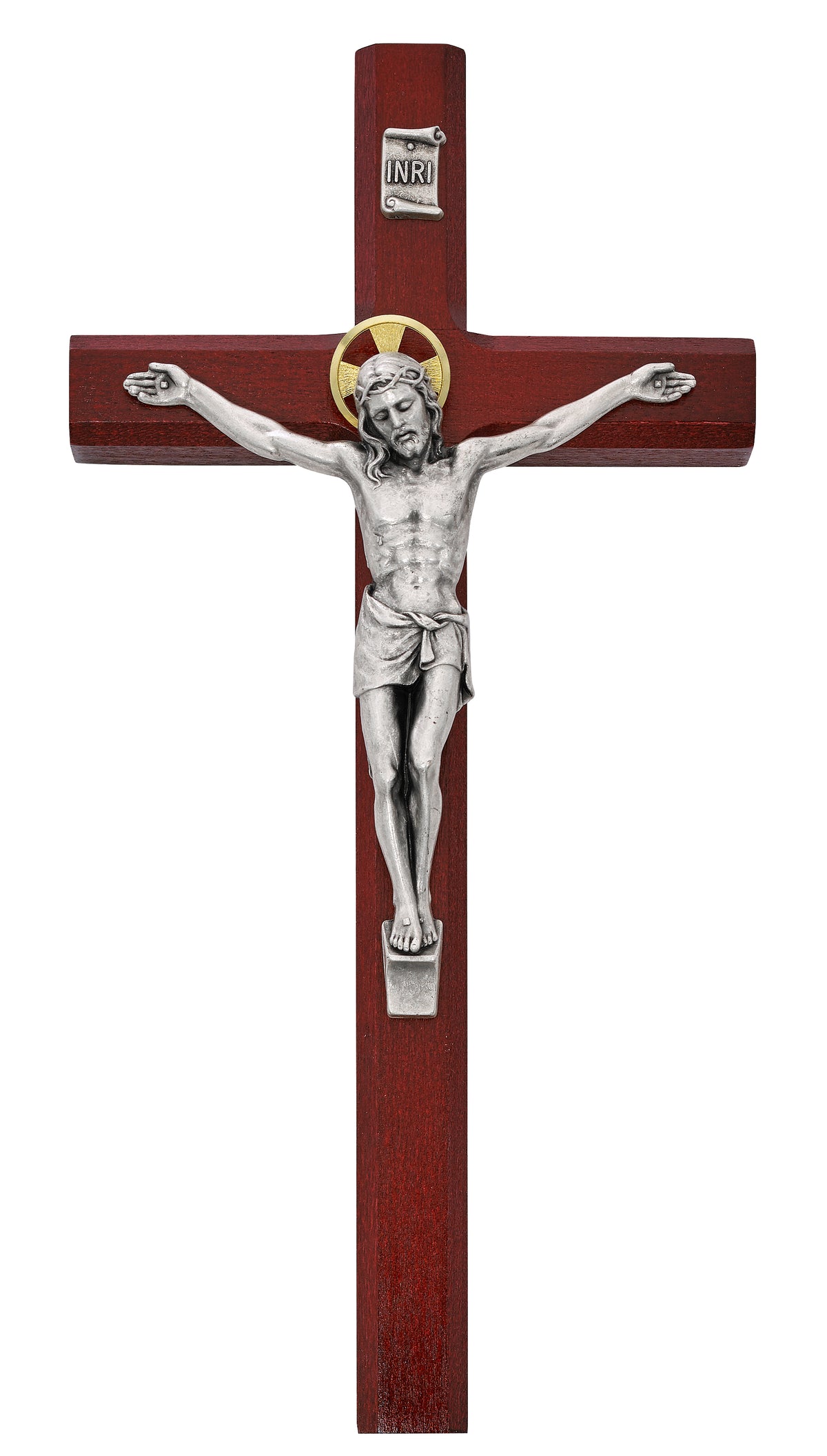 10 In Cherry Stain Crucifix - Made in USA (80-192)