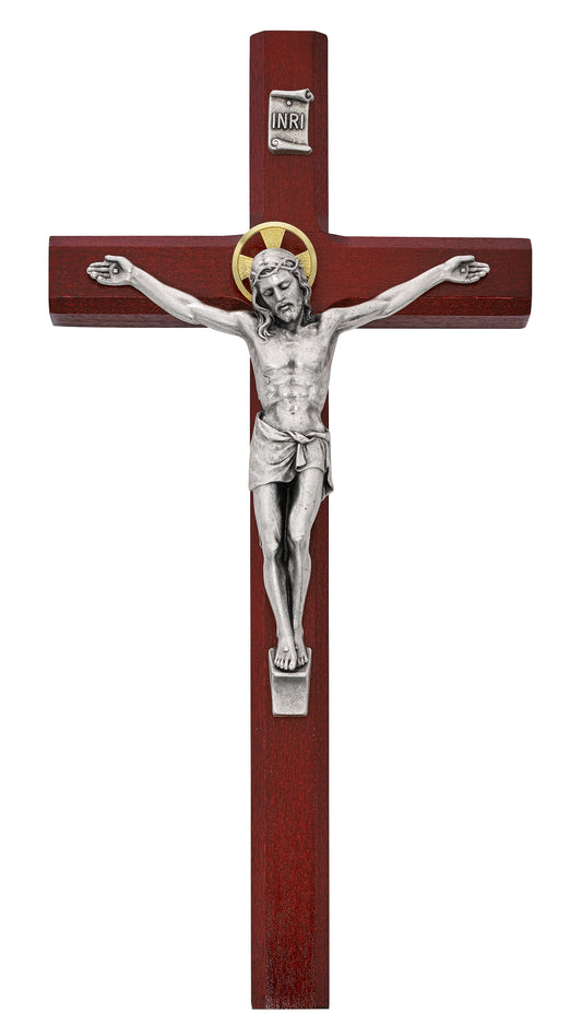 10 In Cherry Stain Crucifix - Made in USA (80-192)
