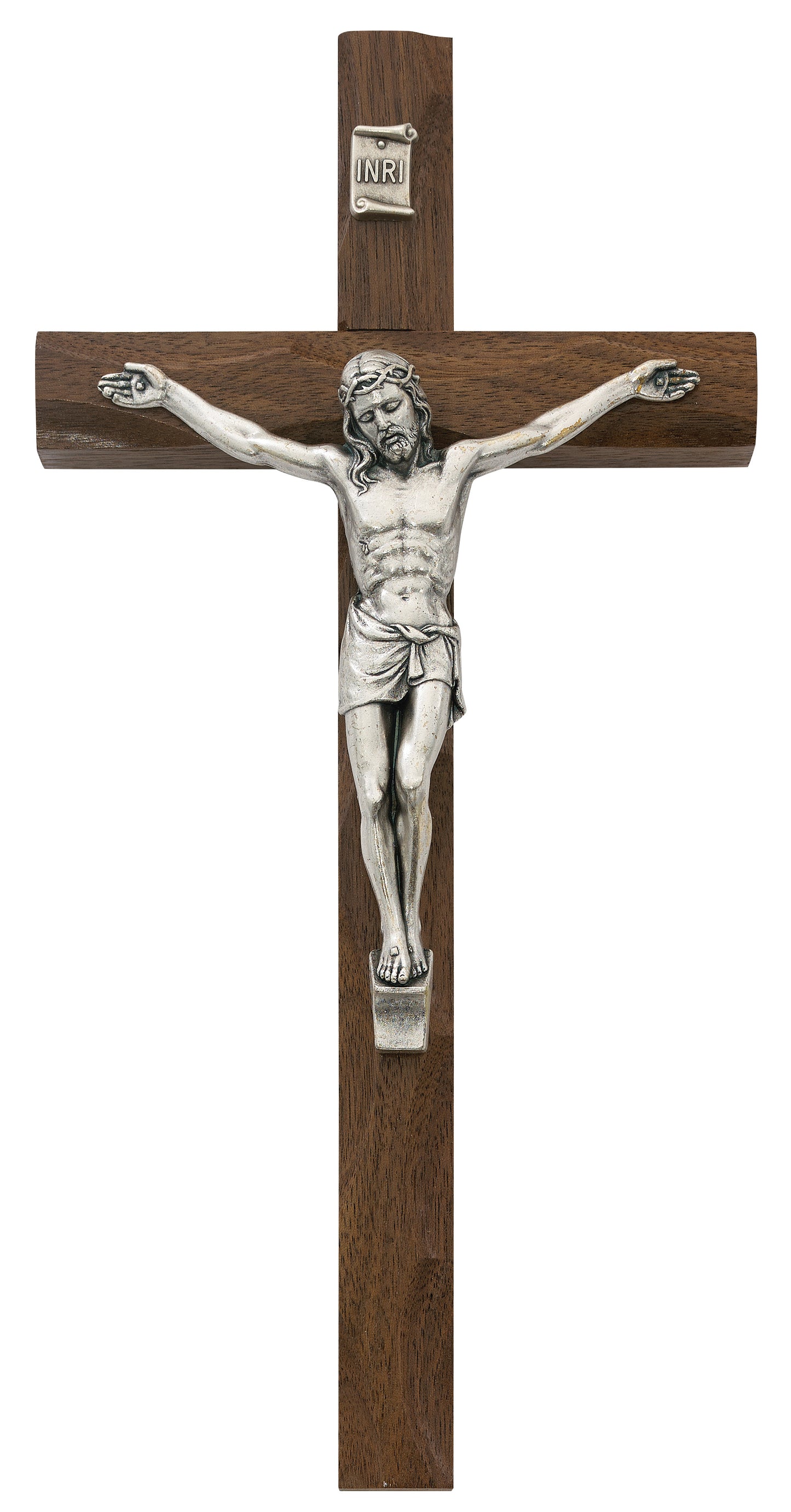 10 In Walnut Stain Crucifix - Made in USA (80-38)
