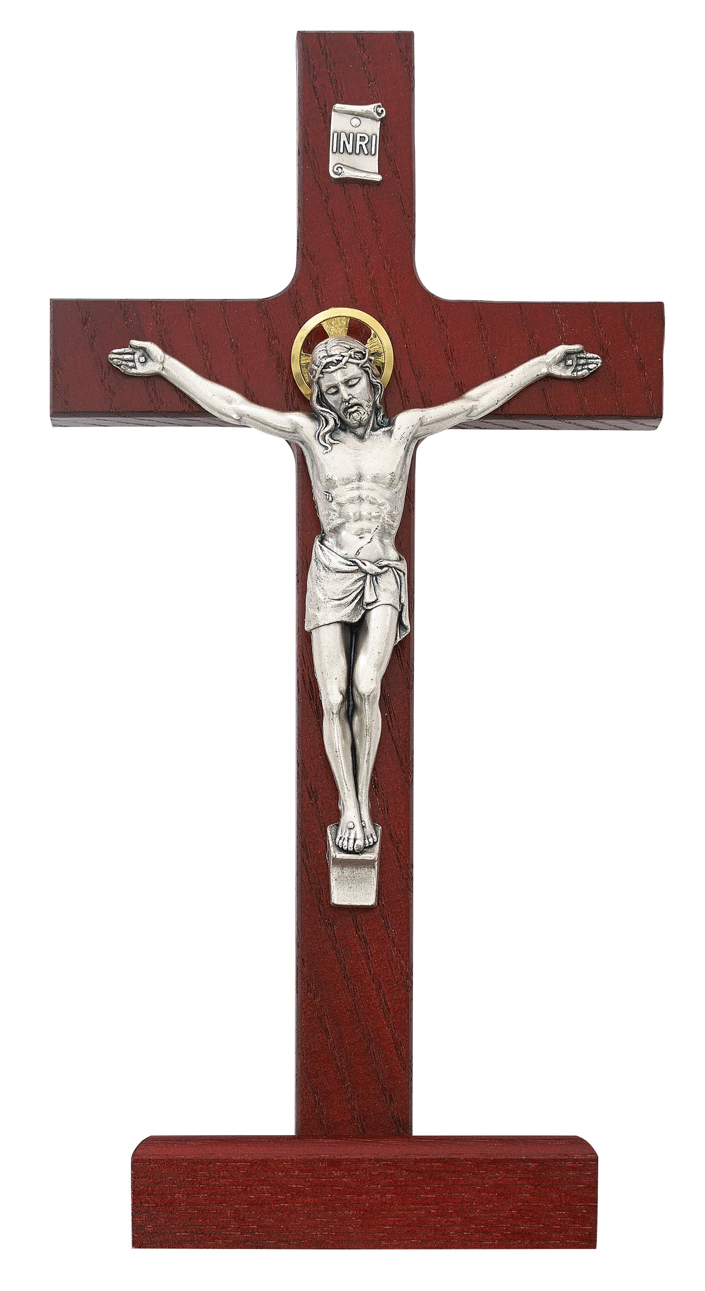 8 In Cherry Stain Crucifix - Made in USA (80-58)