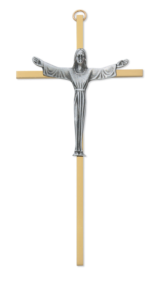 7 In Brass Crucifix - Made in USA