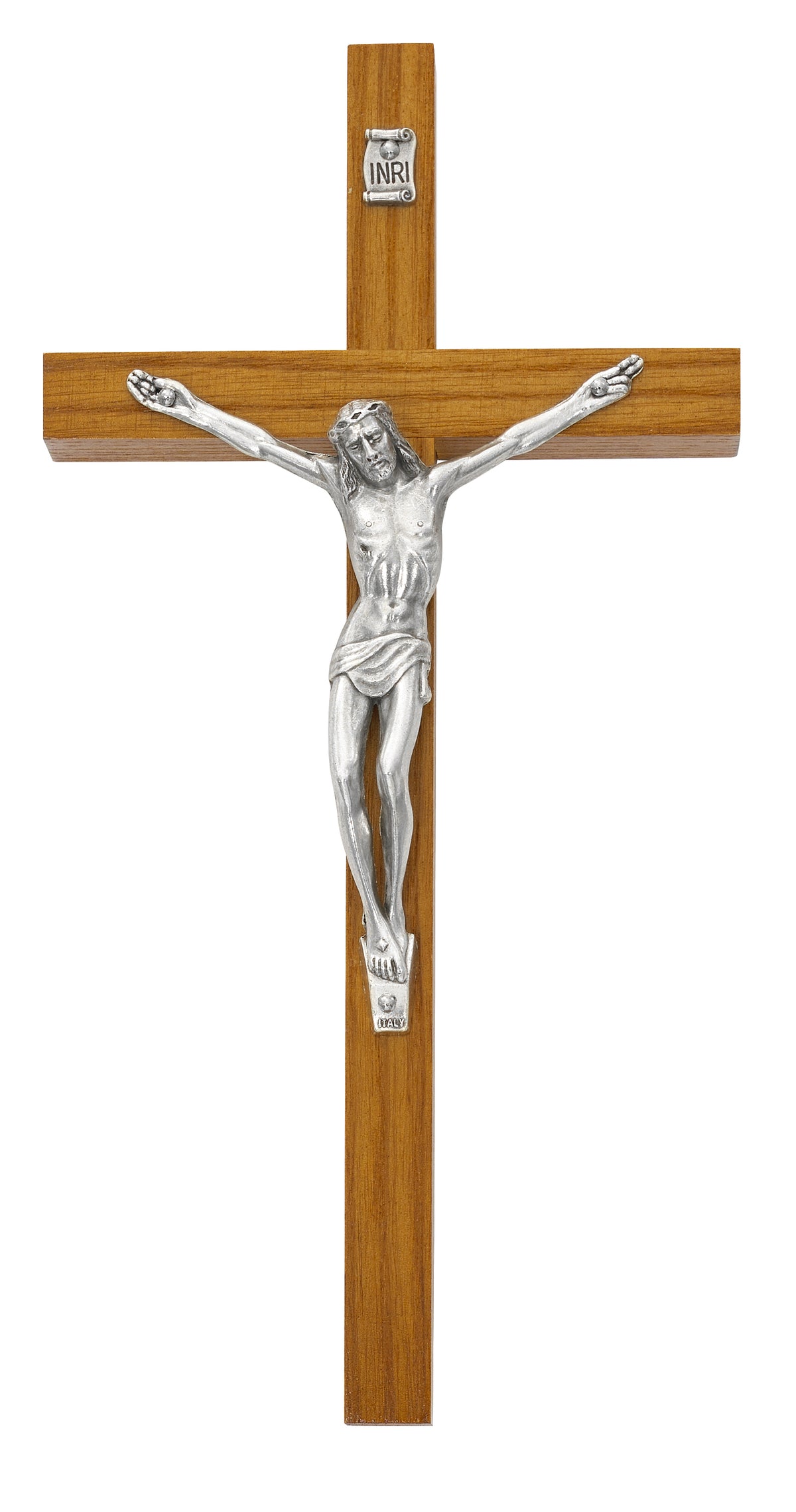 8 In Walnut Stain Crucifix - Made in USA (81-37)