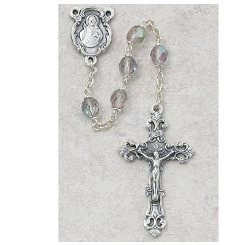 Light Lavender Glass June Rosary