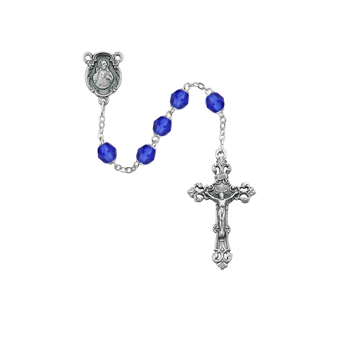 Dark Blue Glass September Rosary