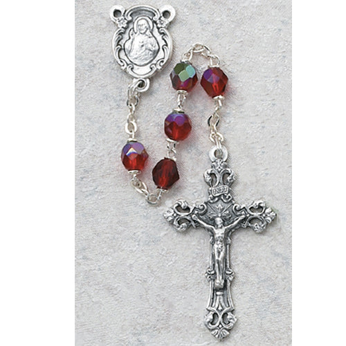Red Glass July Rosary  (875-RUG)