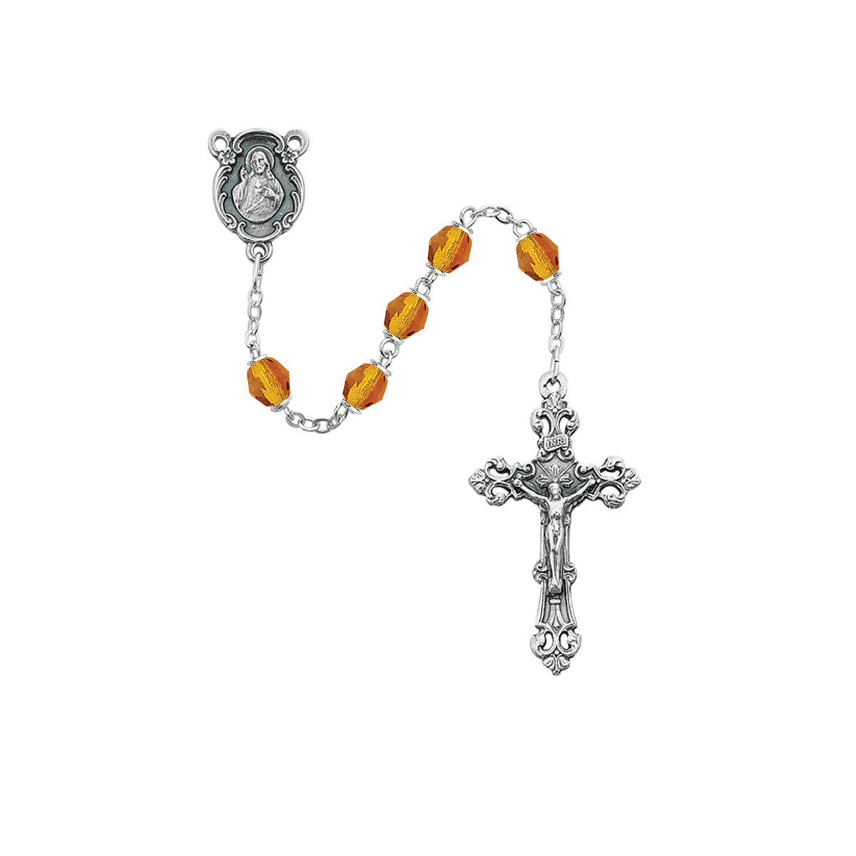 Amber Glass November Rosary  (875-TOG)