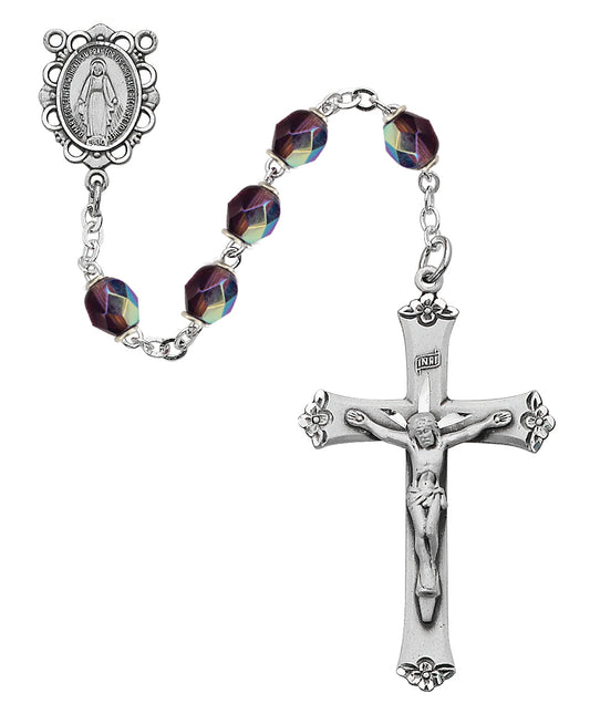 Purple Glass February Rosary