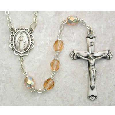 Pink Glass October Rosary