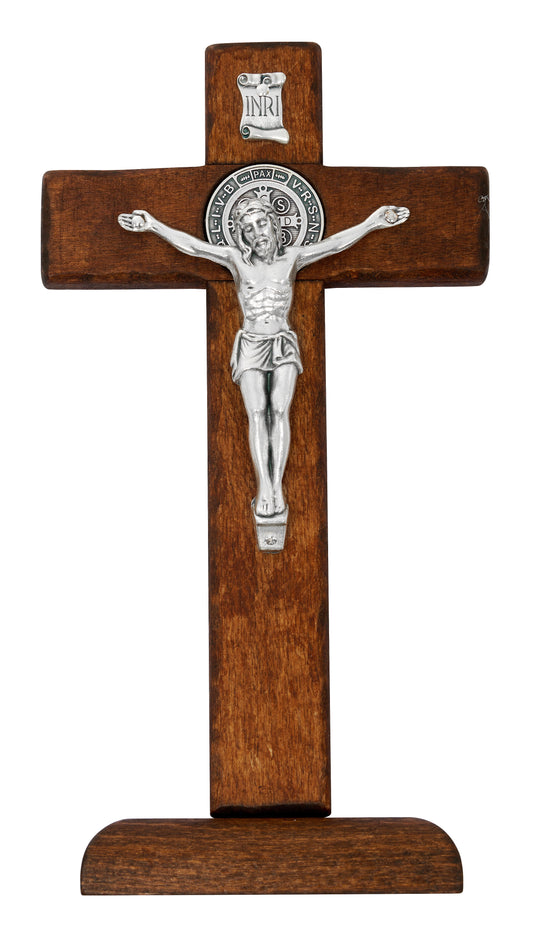 9 In St. Benedict Standing Crucifix - Made In Italy