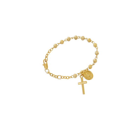 5.5in Baby Gold Tone Our Lady of Guadalupe Rosary Bracelet