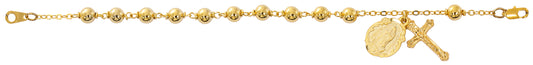 7.5 in Gold Plated Guadalupe Rosary Bracelet