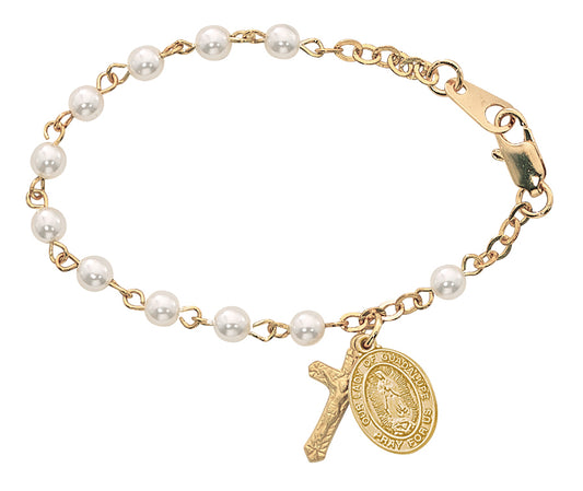 Baby Gold on Sterling Our Lady of Guadalupe Rosary Bracelet