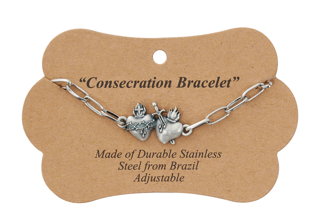 Adjustable Immaculate & Sacred Heart Consecration Bracelet