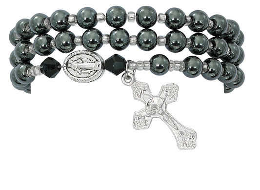 Hematite Twistable Rosary Bracelet