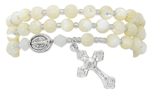Mother of Pearl Twistable Rosary Bracelet