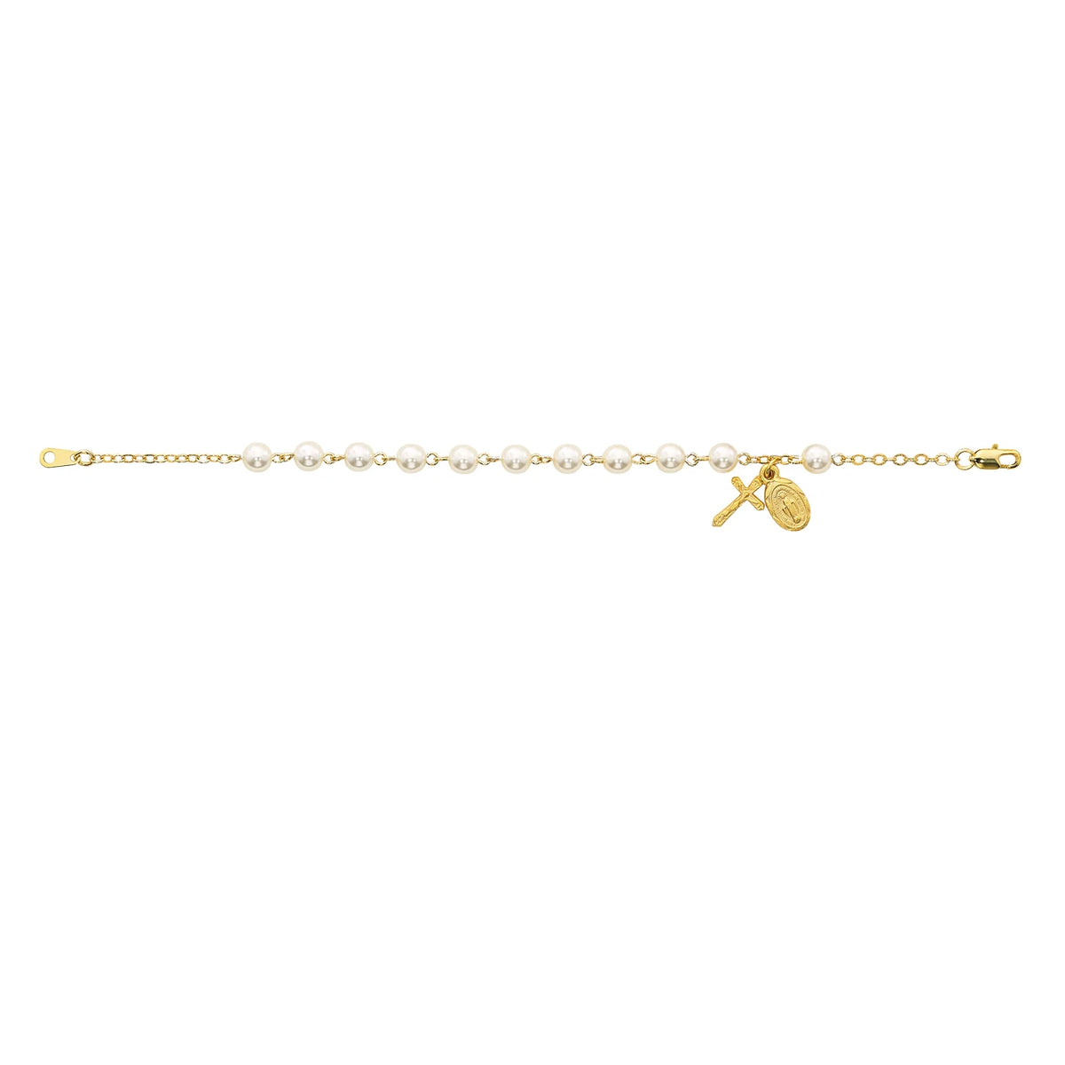 7.5in Multi Sun Cut Crystal Rosary Bracelet