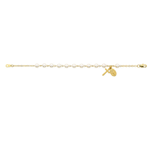 7.5in Multi Sun Cut Crystal Rosary Bracelet