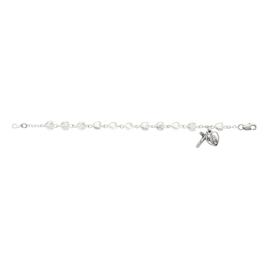 6.5in Aurora Heart Rosary Bracelet