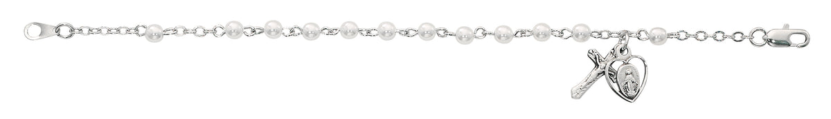 6.5in Pearl Beads Rosary Bracelet