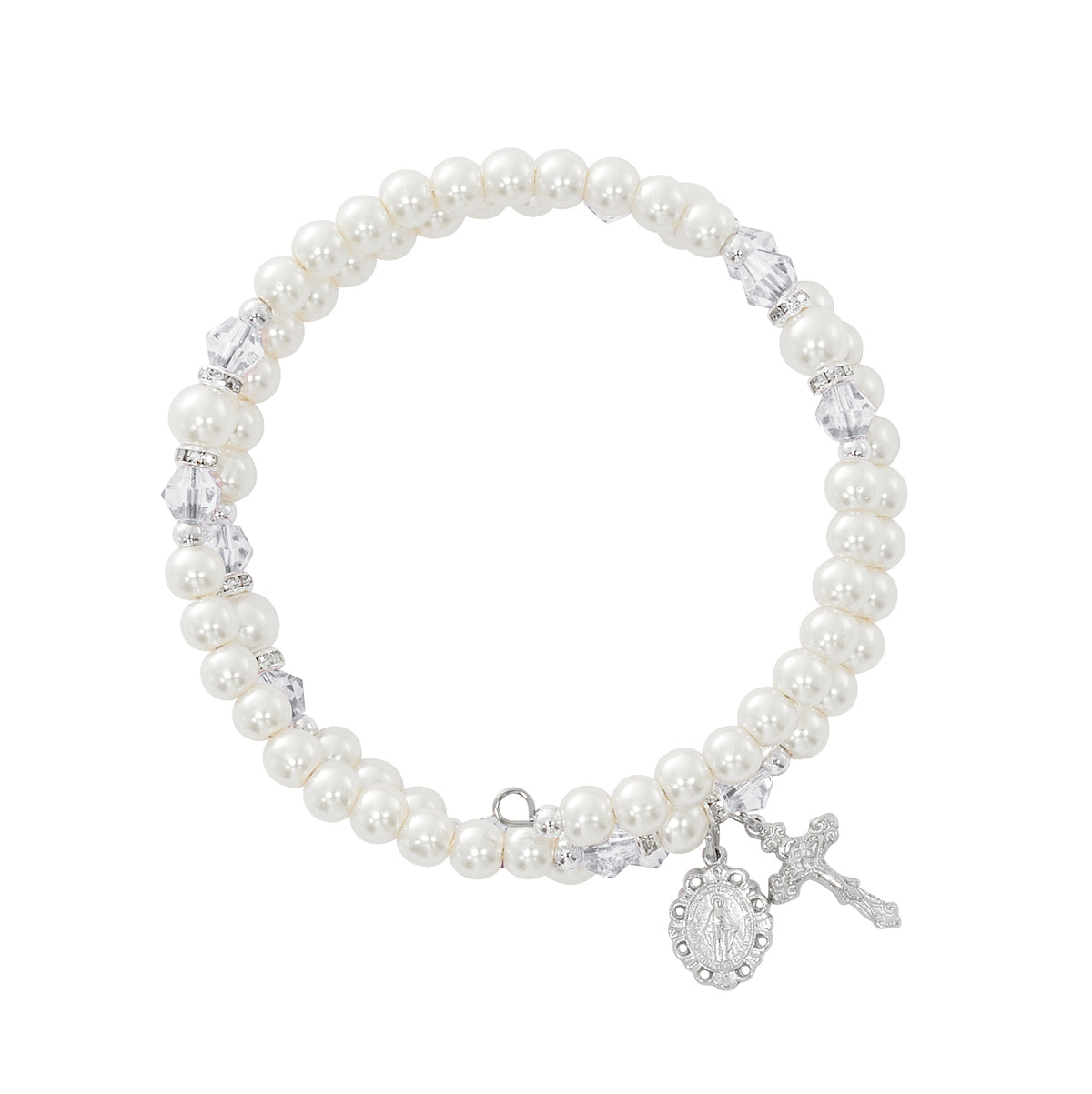 April Crystal and Pearl Beads Wrap Bracelet