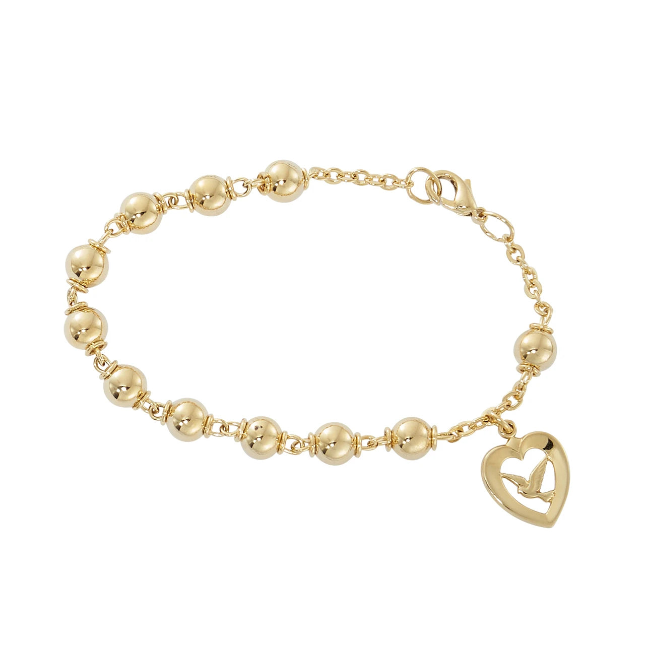 7.5in Gold Plated Holy Spirit Rosary Bracelet