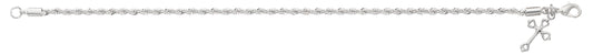 7.5in Rhodium Rope Bracelet