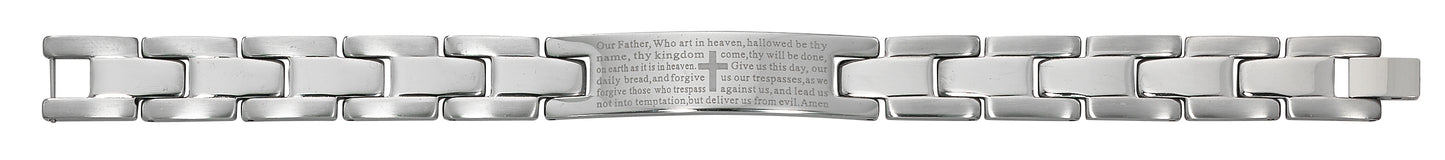 8in Men's Stainless Steel Our Father Bracelet