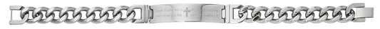 8in Men's Stainless Steel Chain Bracelet With Script