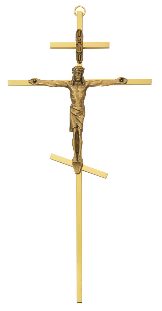 10 In Brass Greek Crucifix - Made in USA (C510-M29G)