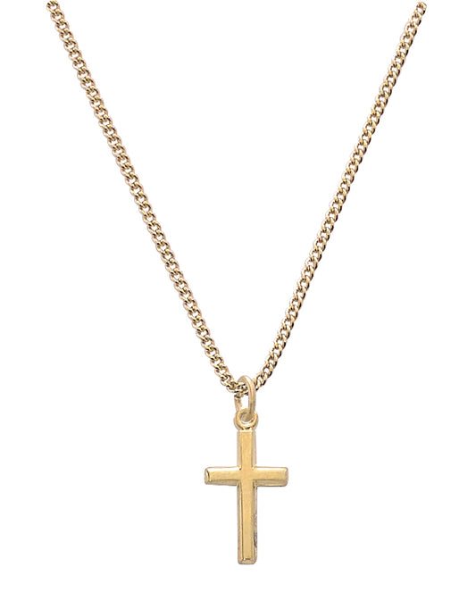 Baby Simple Cross Necklace - Gold on Sterling