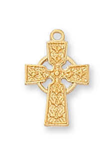 Baby Celtic Cross Necklace - Gold on Sterling