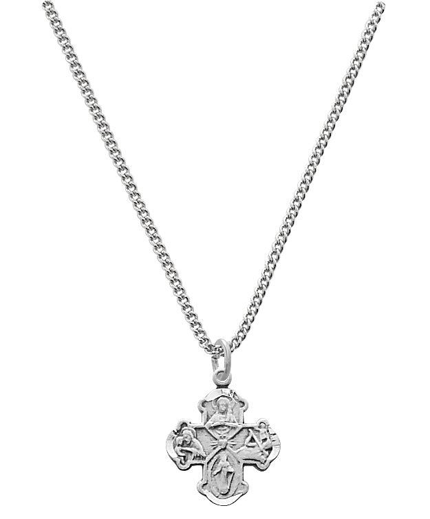 Baby 4-Way Medal Necklace - Sterling Silver