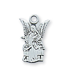 Baby Guardian Angel Pendant Necklace - Sterling Silver