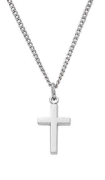 Baby Simple Cross Necklace - Sterling Silver