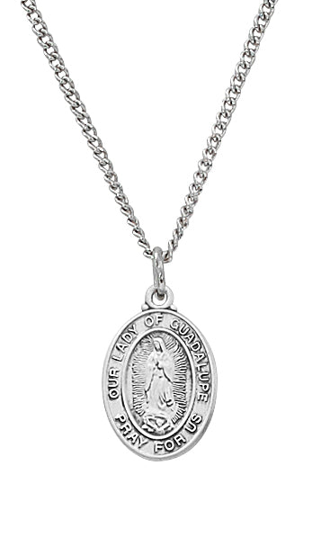 Baby Our Lady of Guadalupe Pendant Necklace - Sterling Silver