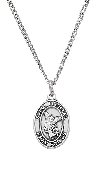 Baby St. Michael Pendant Necklace - Sterling Silver