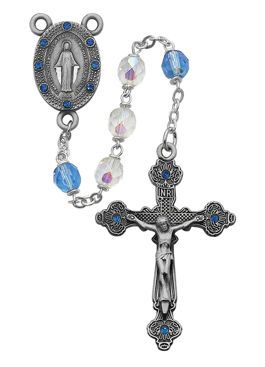 Aurora and Blue Glass Rosary