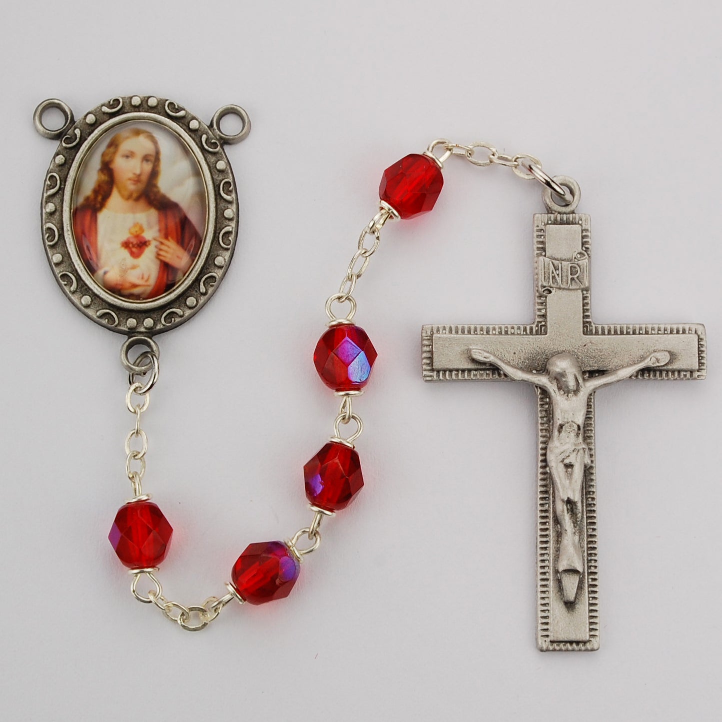 Red Aurora Sacred Heart Rosary