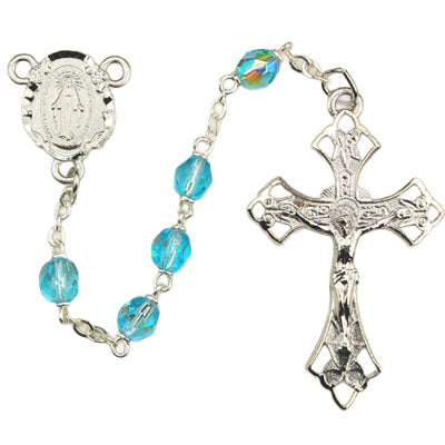 Aqua Aurora Glass Rosary
