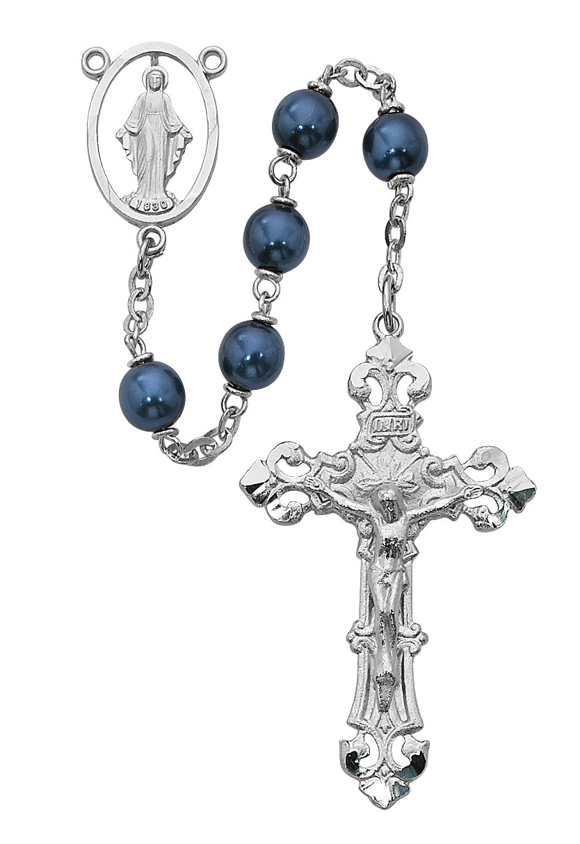 Blue Metallic Rosary  (R388RF)