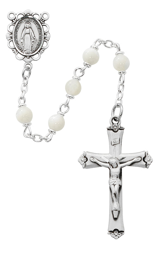 Genuine Mother of Pearl Rosary  (R389LF)